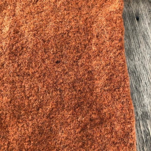Zara Knit Womens Small Mockneck Pullover Sweater Orange Pumpkin Wool Mohair Cozy - Picture 7 of 7